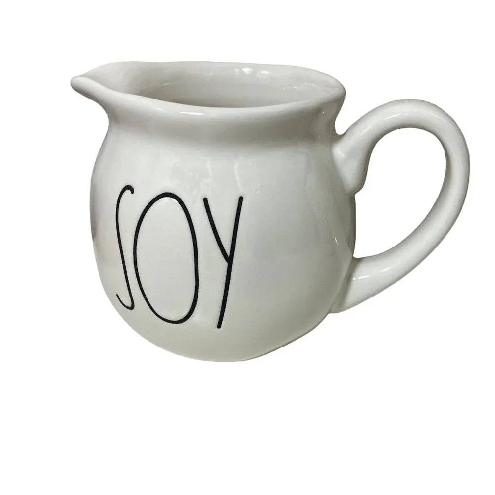 Rae Dunn Soy Creamer Pitcher White Ceramic Farmhouse Artisan Coffee Bar‎ NWT